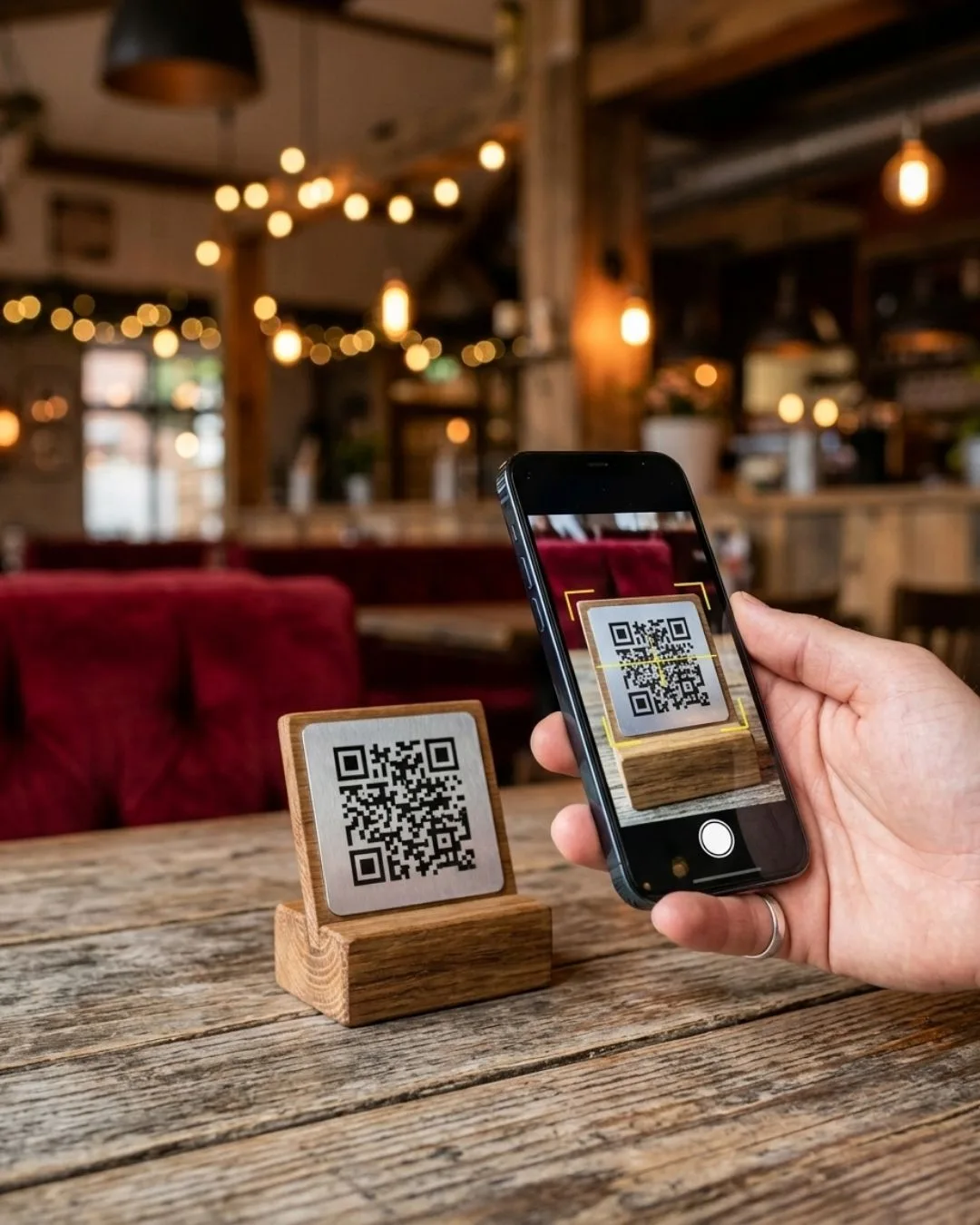 Kunde öffnet QR-Menü im Chat