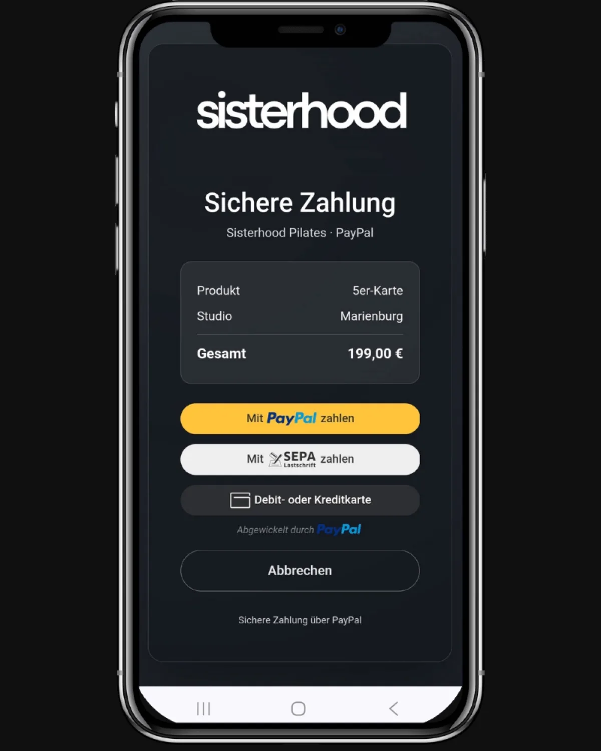 Sichere Zahlung mit PayPal