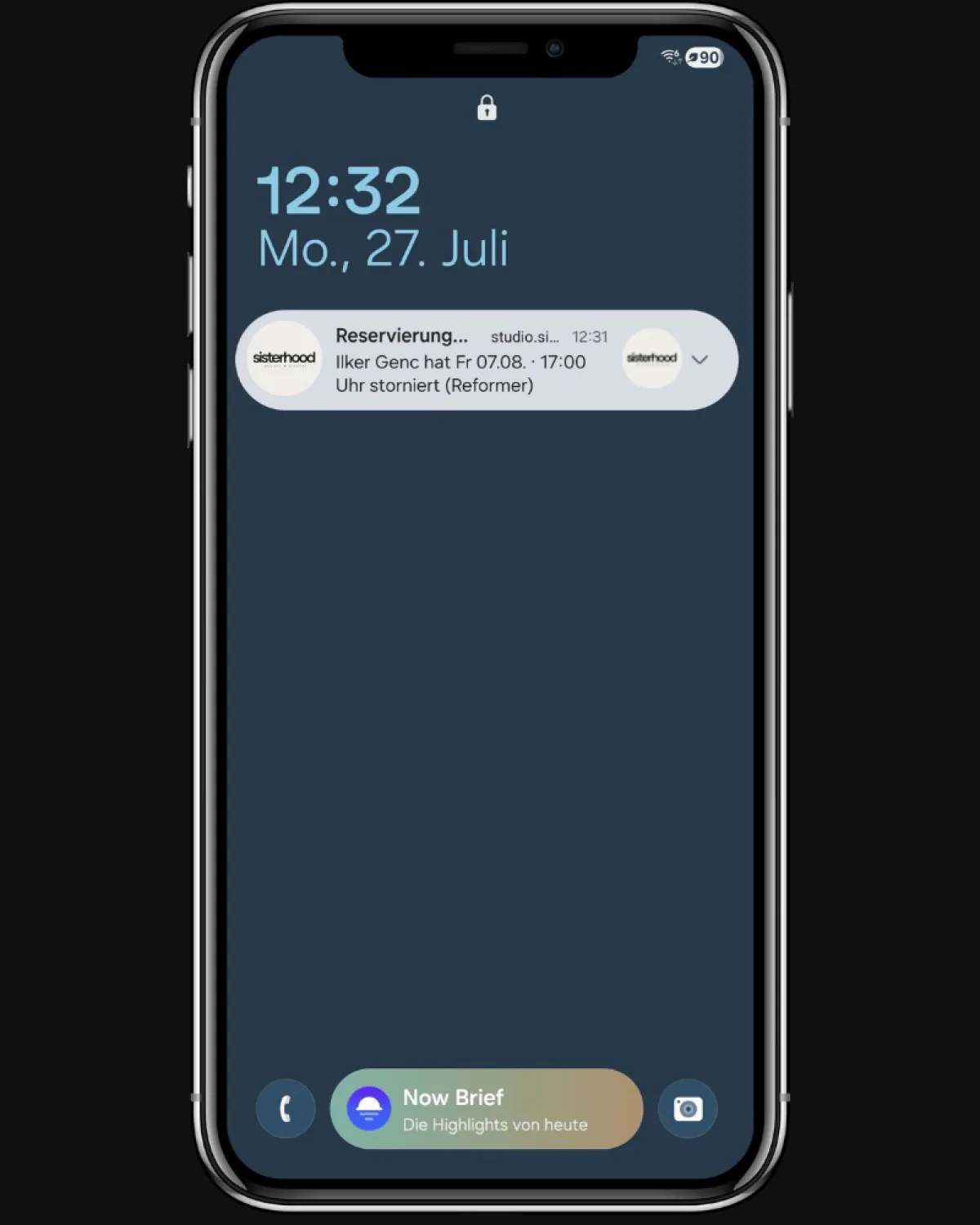 Push-Benachrichtigung über Storno auf dem Smartphone